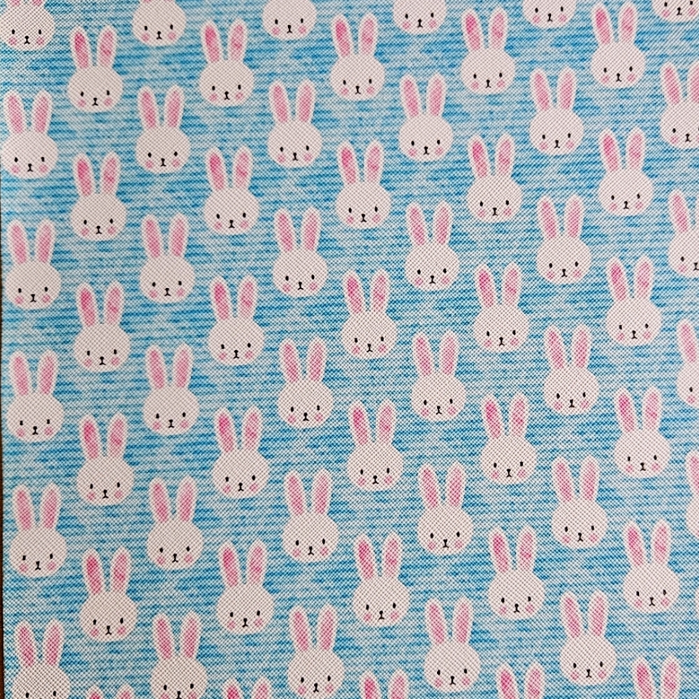 Cute Bunny Pattern Faux Leather